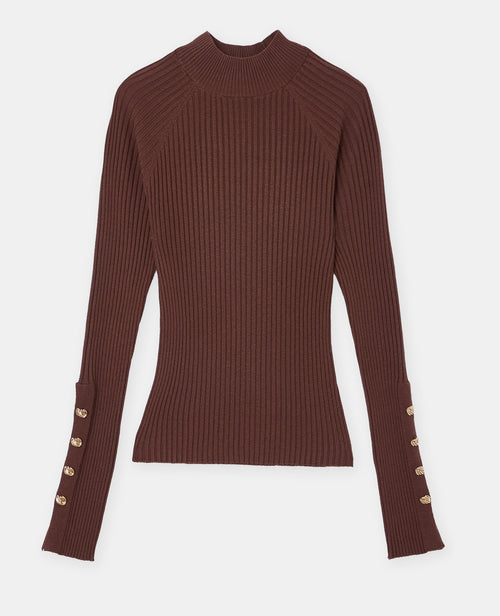 Pull ajusté en maille côtelée avec boutons bijoux - PIMKIE - 4