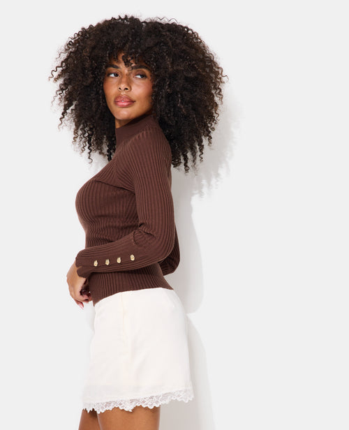 Pull ajusté en maille côtelée avec boutons bijoux - PIMKIE - 7