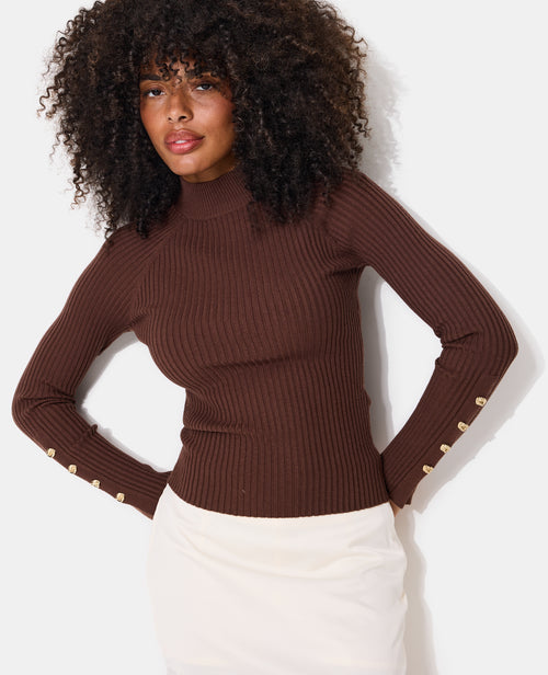 Pull ajusté en maille côtelée avec boutons bijoux - PIMKIE - 8