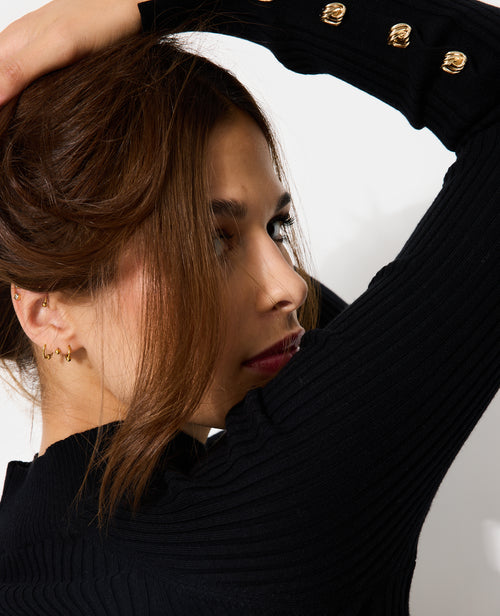 Pull moulant en maille côtelée avec boutons bijoux - PIMKIE - 7