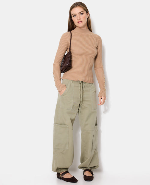 Pull ajusté en maille côtelée avec boutons bijoux - PIMKIE - 3