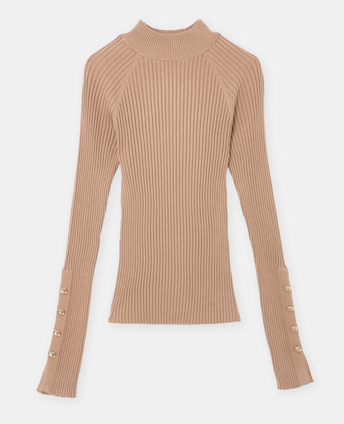 Pull ajusté en maille côtelée avec boutons bijoux - PIMKIE - 4
