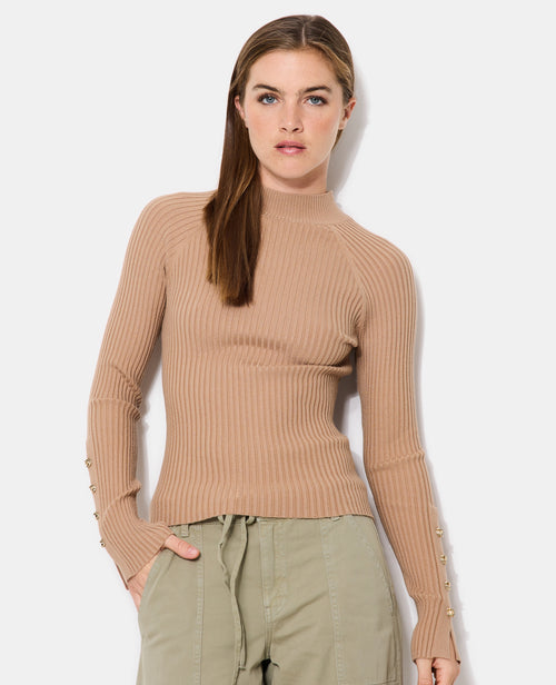 Pull ajusté en maille côtelée avec boutons bijoux - PIMKIE - 5