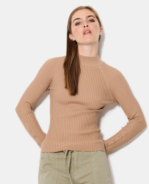 Pull ajusté en maille côtelée avec boutons bijoux - PIMKIE - 6