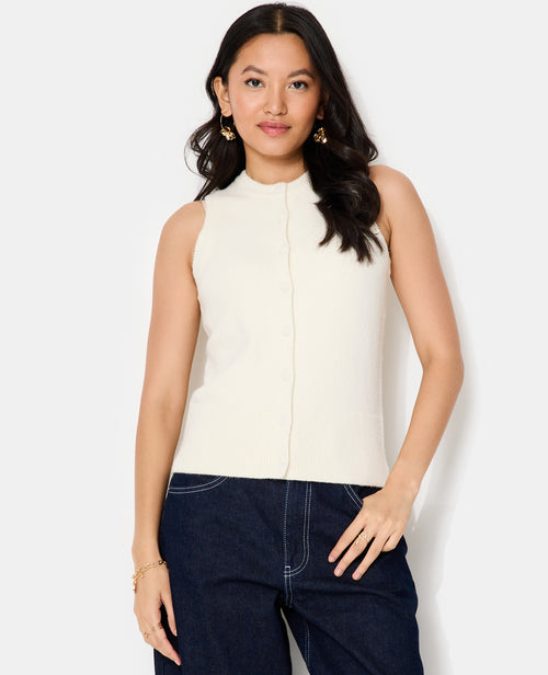Gilet sans manches avec boutons recouverts - PIMKIE - 1