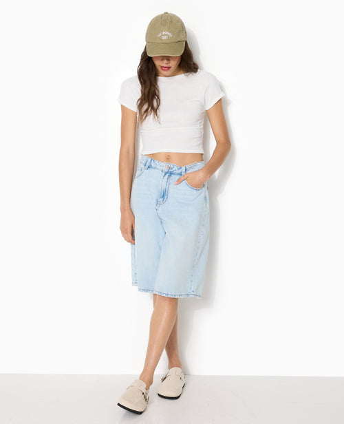 Top court en maille effet dentelle avec dos dégagé - PIMKIE - 3