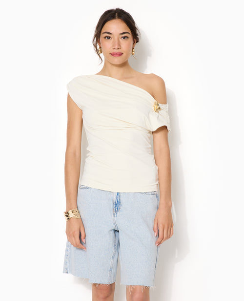 Top sans manches avec effet drapé et détail bijou - PIMKIE - 5