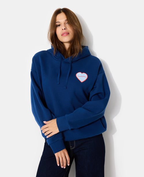 Sweat capuche avec print poitrine et dos - PIMKIE - 1