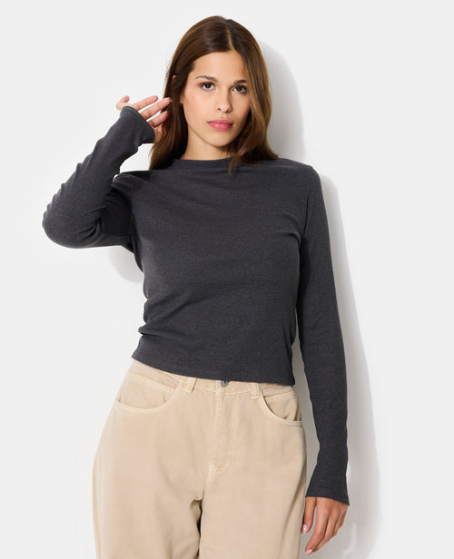 T-shirt manches longues en maille côtelée - PIMKIE - 1