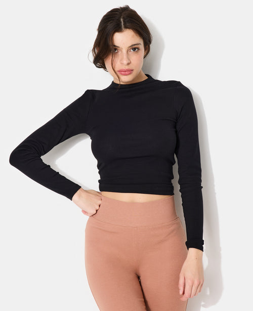 T-shirt manches longues col montant - PIMKIE - 1