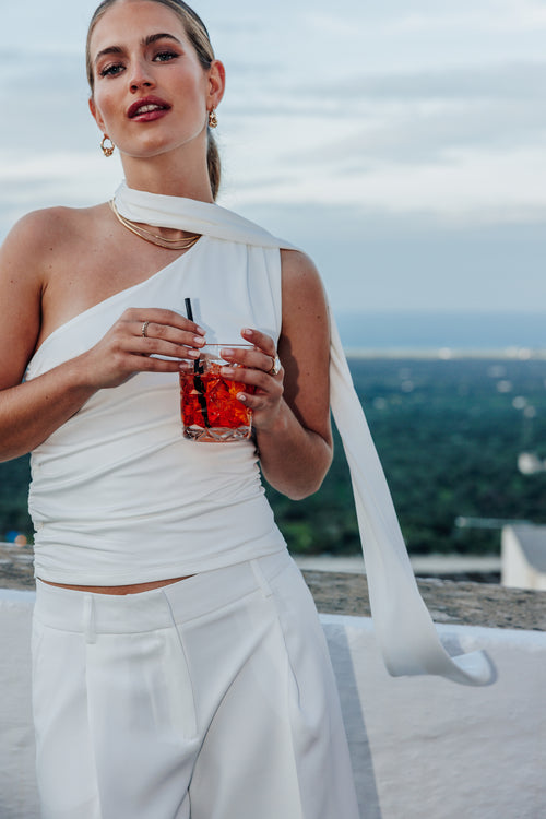 Top asymétrique one shoulder avec effet foulard - PIMKIE - 1