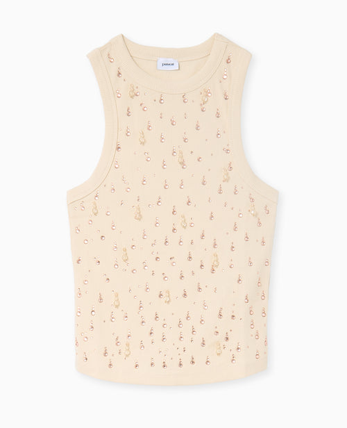 Débardeur dos nageur avec strass et perles devant - PIMKIE - 4