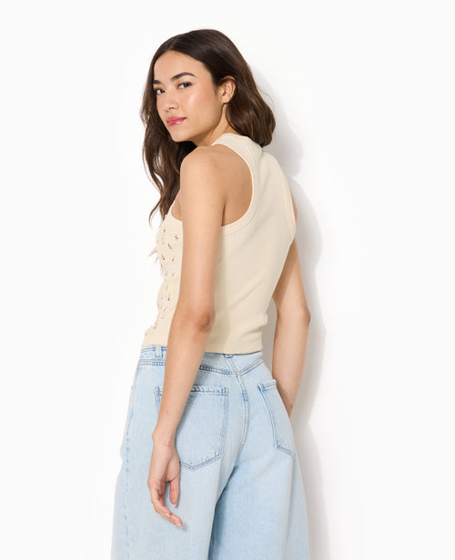 Débardeur dos nageur avec strass et perles devant - PIMKIE - 7