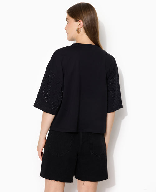 T-shirt manches courtes avec strass en all over - PIMKIE - 6