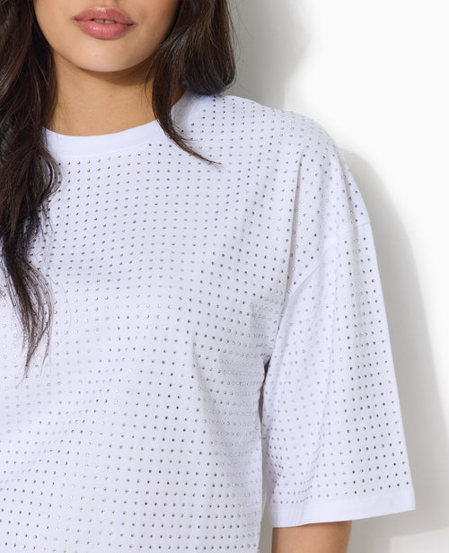 T-shirt manches courtes avec strass en all over - PIMKIE - 3