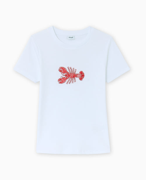 T-shirt ajusté en maille côtelée avec homard - PIMKIE - 4