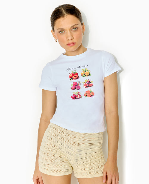 T-shirt manches courtes avec print devant - PIMKIE - 1