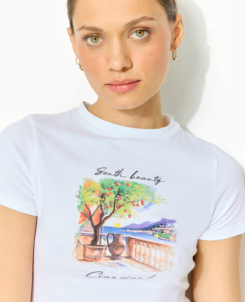 T-shirt manches courtes avec print devant - PIMKIE - 2
