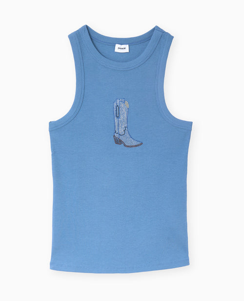 Débardeur en maille côtelée avec motif en strass - PIMKIE - 4