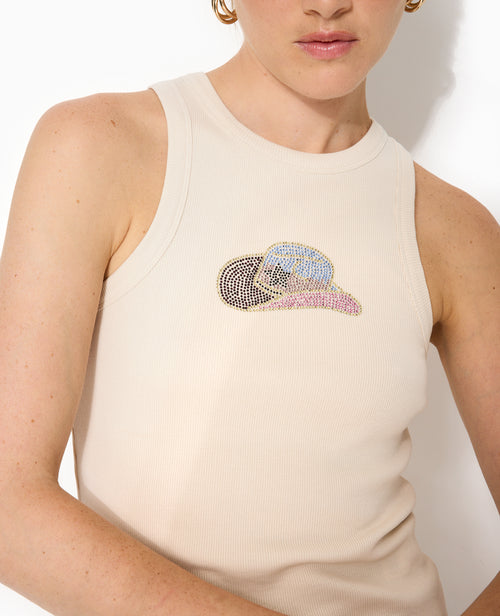 Débardeur en maille côtelée avec motif en strass - PIMKIE - 2