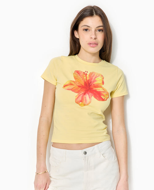 T-shirt ajusté avec print maxi-fleur - PIMKIE - 5
