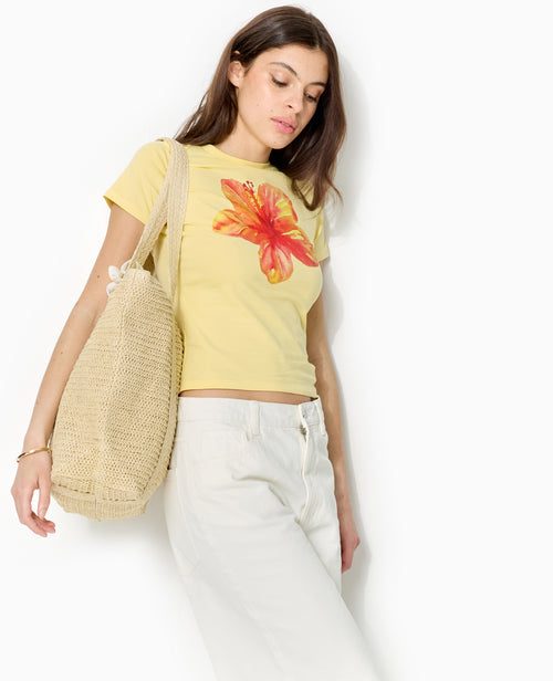 T-shirt ajusté avec print maxi-fleur - PIMKIE - 7