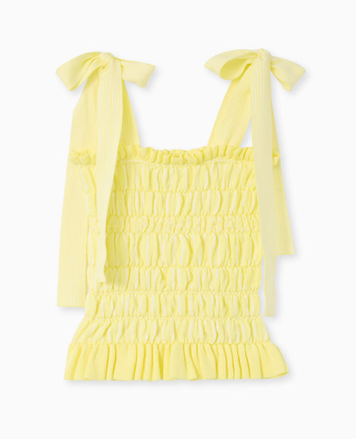 Top en maille avec smock et bretelles à nouer - PIMKIE - 4