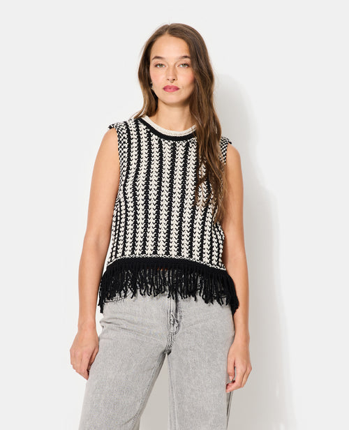 Pull sans manches avec franges - PIMKIE - 1