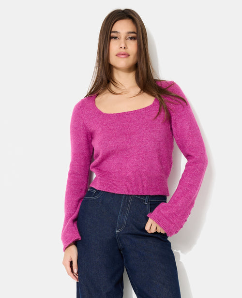 Pull encolure carrée avec manches flare - PIMKIE - 1