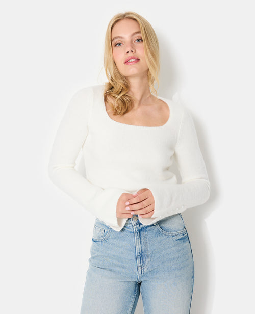 Pull encolure carrée avec manches flare - PIMKIE - 1