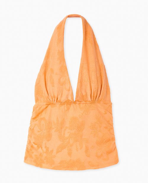 Top dos-nu en éponge jacquard motif fleurs - PIMKIE - 4