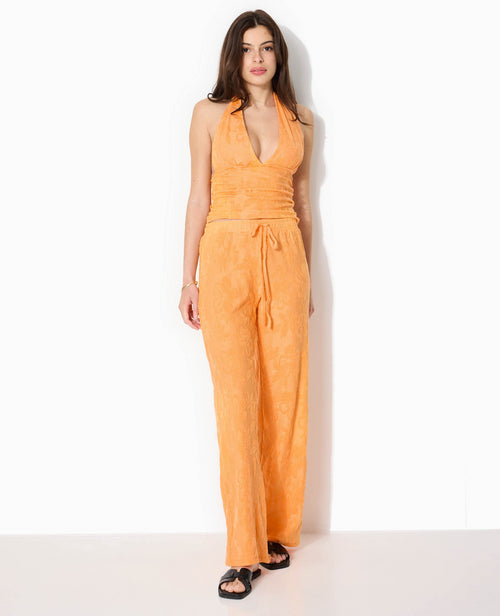 Top dos-nu en éponge jacquard motif fleurs - PIMKIE - 5