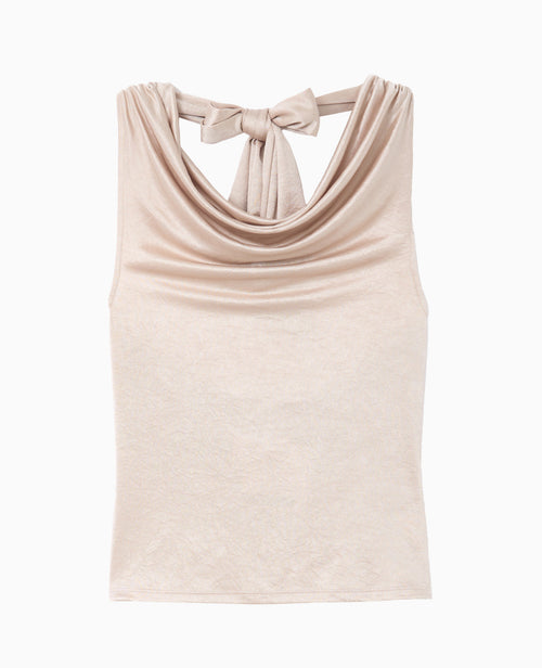 Top dos-nu col bénitier en maille satinée - PIMKIE - 4