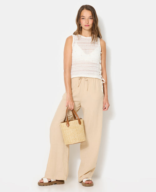 Top en maille ajourée avec perles et nouettes - PIMKIE - 3