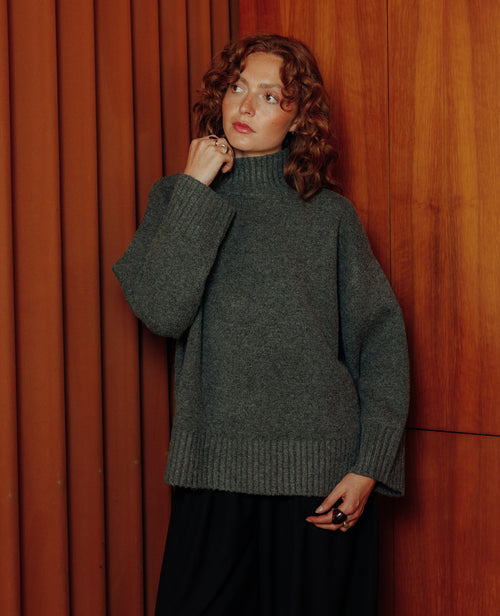 Pull oversize et droit avec col montant - PIMKIE - 1