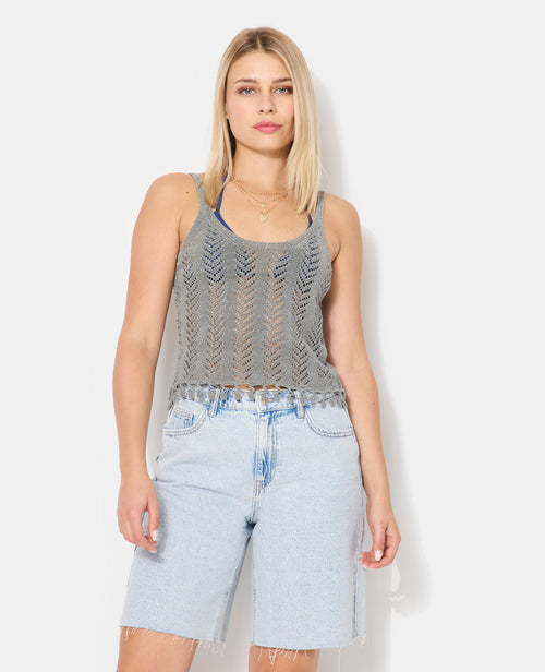 Top à bretelles en maille ajourée - PIMKIE - 5