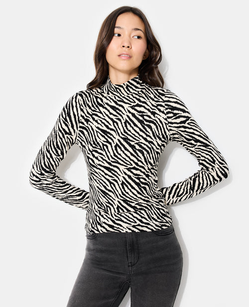 T-shirt manches longues motif zèbre - PIMKIE - 1