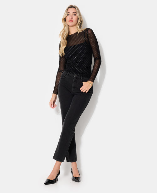 Top manches longues en voile avec mini-clous - PIMKIE - 3