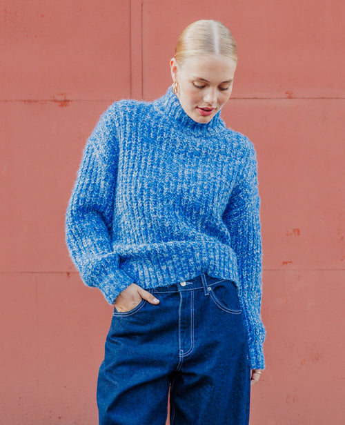 Pull grosse maille moulinée col montant - PIMKIE - 1