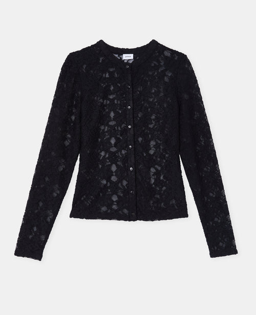 Top boutonné manches longues en dentelle - PIMKIE - 4