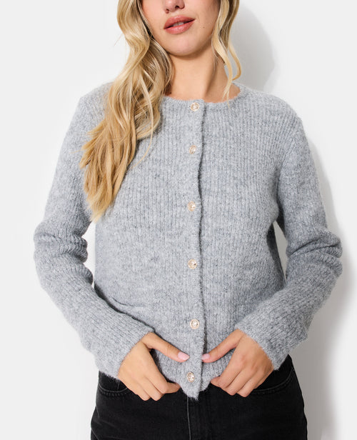 Gilet col rond avec boutons écussons - PIMKIE - 7