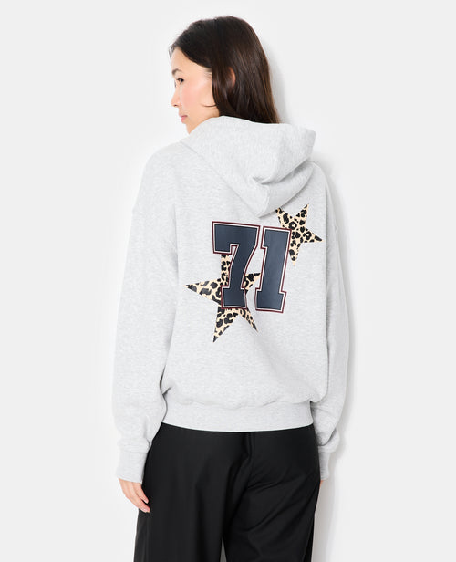 Sweat oversize capuche avec print poitrine et dos - PIMKIE - 1