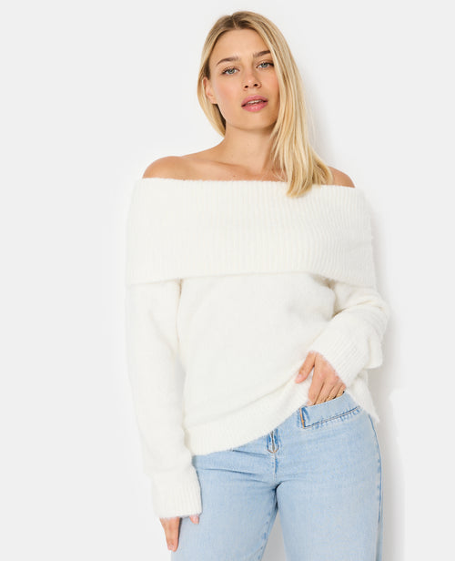 Pull encolure Bardot en maille douce - PIMKIE - 1