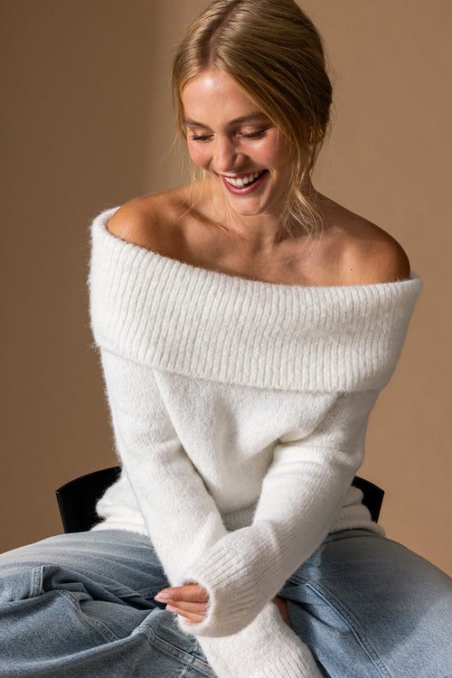 Pull encolure Bardot en maille douce - PIMKIE - 2