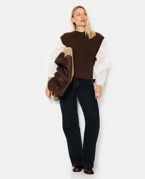 Pull sans manches en maille torsadée avec nouettes - PIMKIE - 3