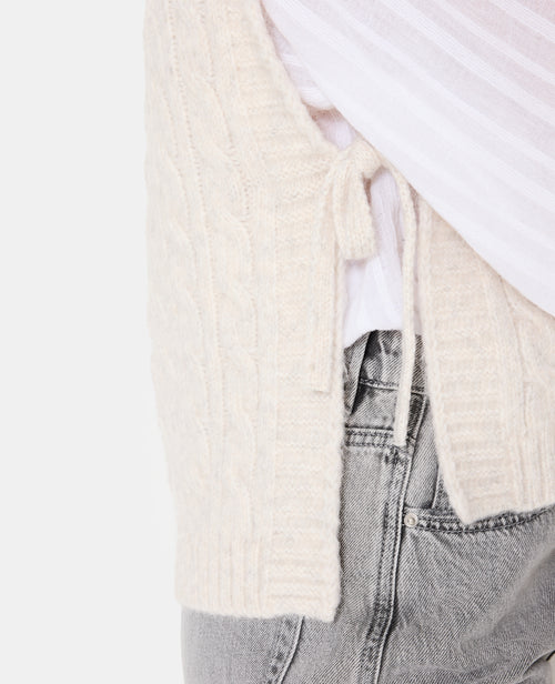 Pull sans manches en maille torsadée avec nouettes - PIMKIE - 2