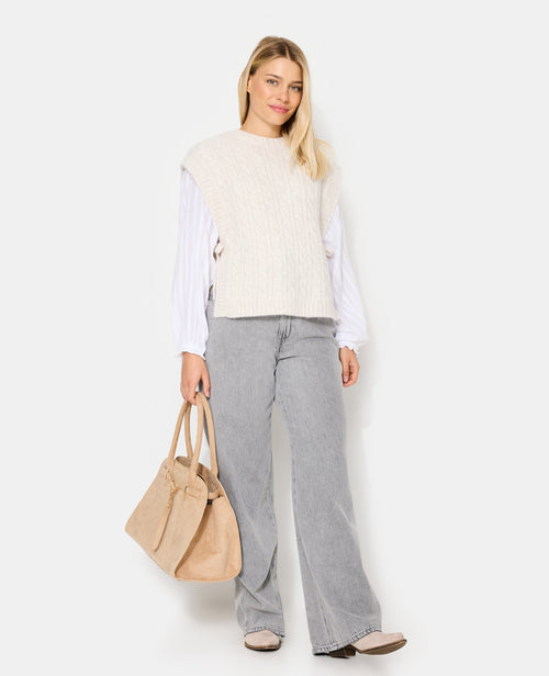 Pull sans manches en maille torsadée avec nouettes - PIMKIE - 3