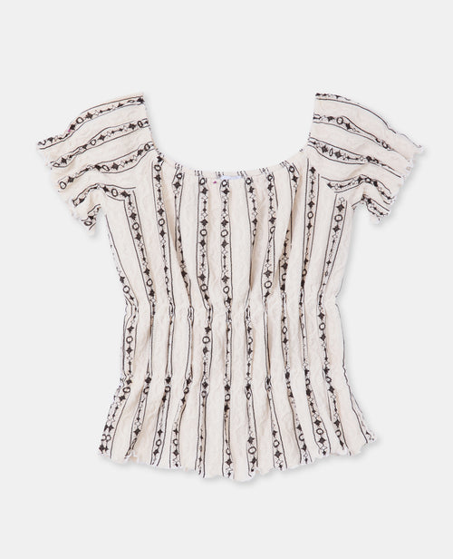 Top encolure Bardot en tissu fantaisie - PIMKIE - 4