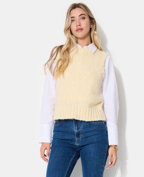 Pull sans manches en maille moulinée - PIMKIE - 5