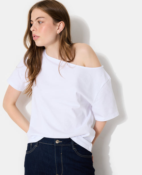 T-shirt manches courtes épaule dégagée - PIMKIE - 1